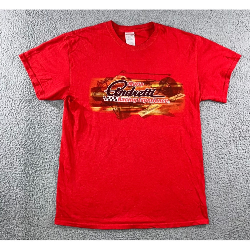 Vtg Gildan T-Shirt Men M Mario‎ Andretti Racing Experience Graphic Gorpcore y2k